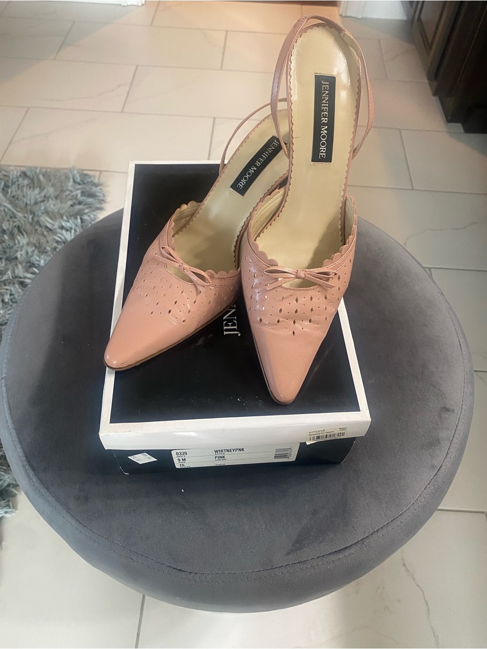 Jennifer Moore Blush Pink Pointed-Toe Slingback Pumps
